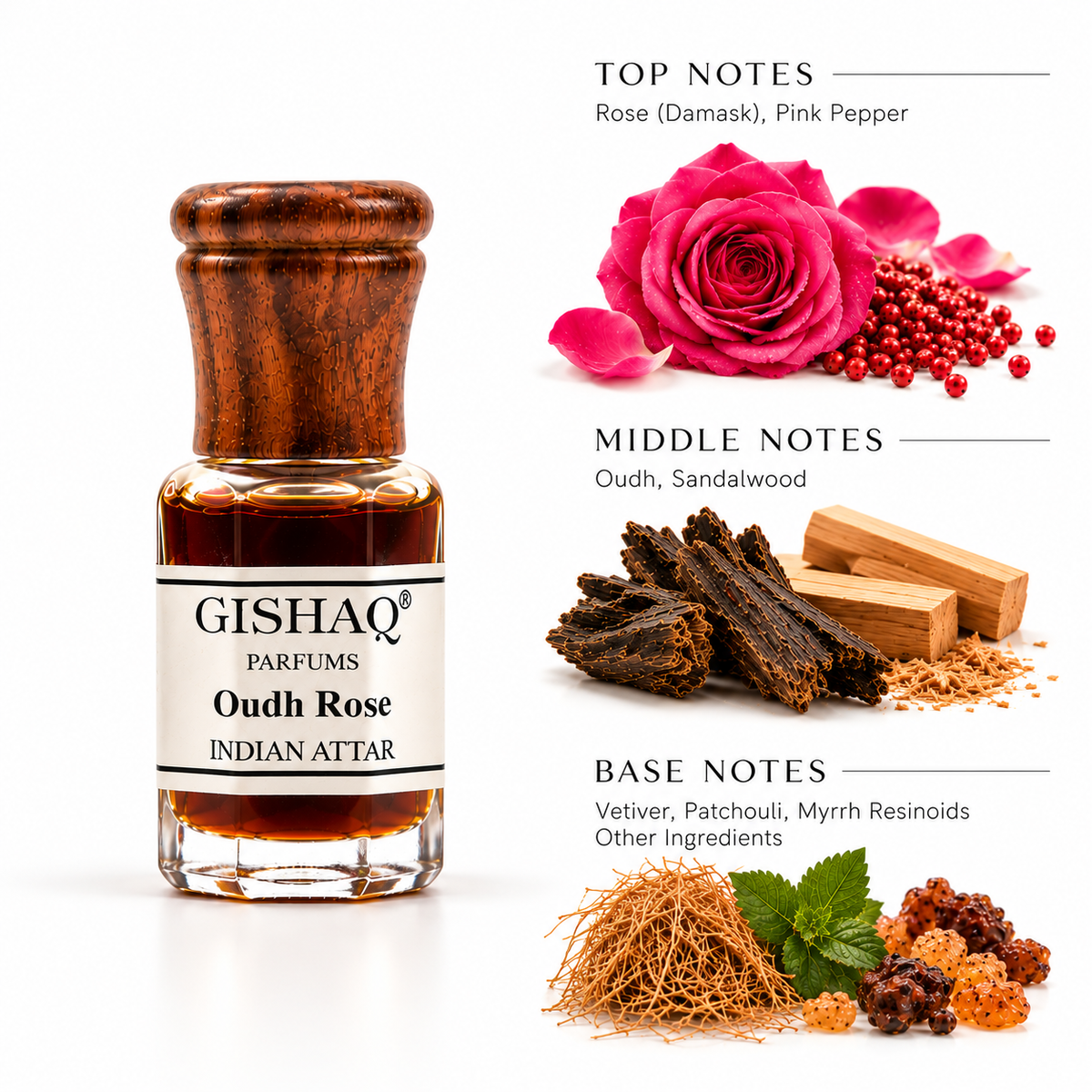 Oudh Rose Attar with Fragrant Rose by Gishaq Parfums